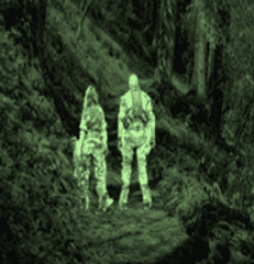 an image using night vision googles